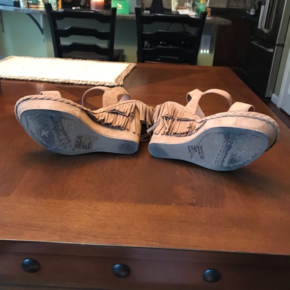 Not Rated tan faux suede wedges - Picture 6 of 7